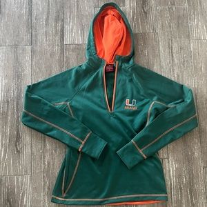Colosseum University of Miami Fleece Lined Quarter Zip Pullover Women Medium